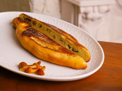 Лапоть с картофелем и лесными опятами