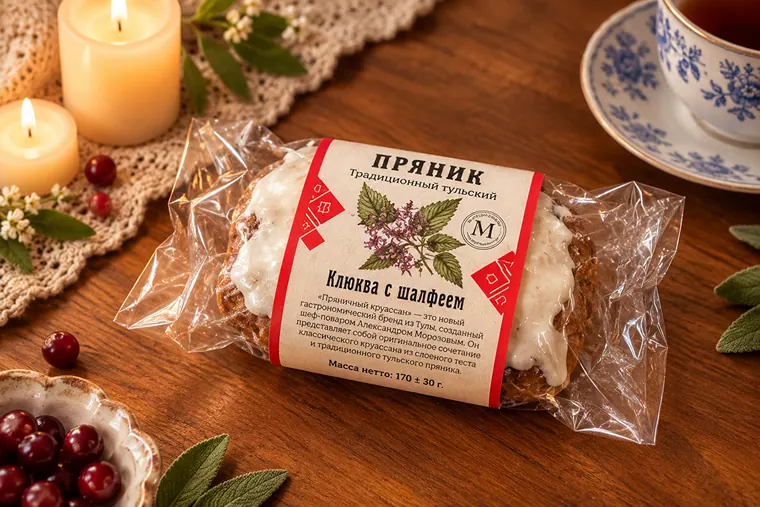 Прянфель пряничный круассан с клюквой и шалфеем